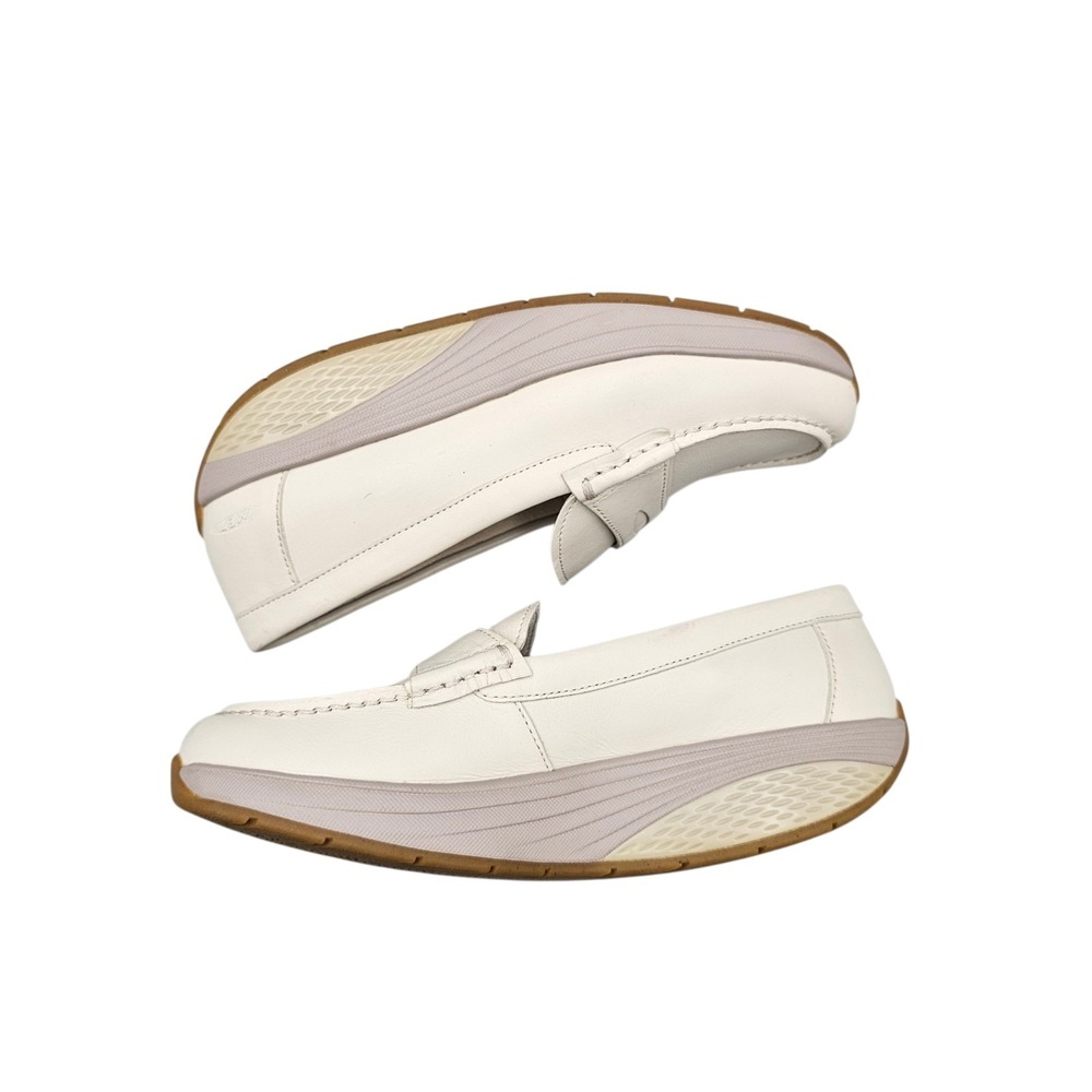 MBT Women's Size 5 US NWOB Rocker White Leather Toning Penny Loafers Shoes Flats - Picture 7 of 8